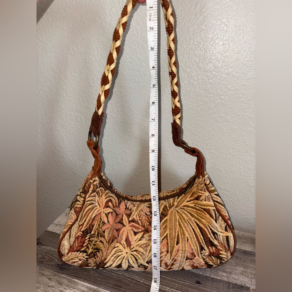 Tropical Leaf Pattern Shoulder Bag - image 2
